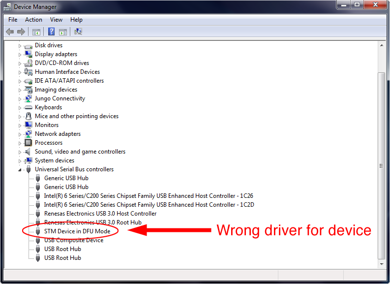 stm32 bootloader driver windows 10